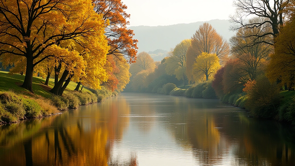 Riverside in different seasons